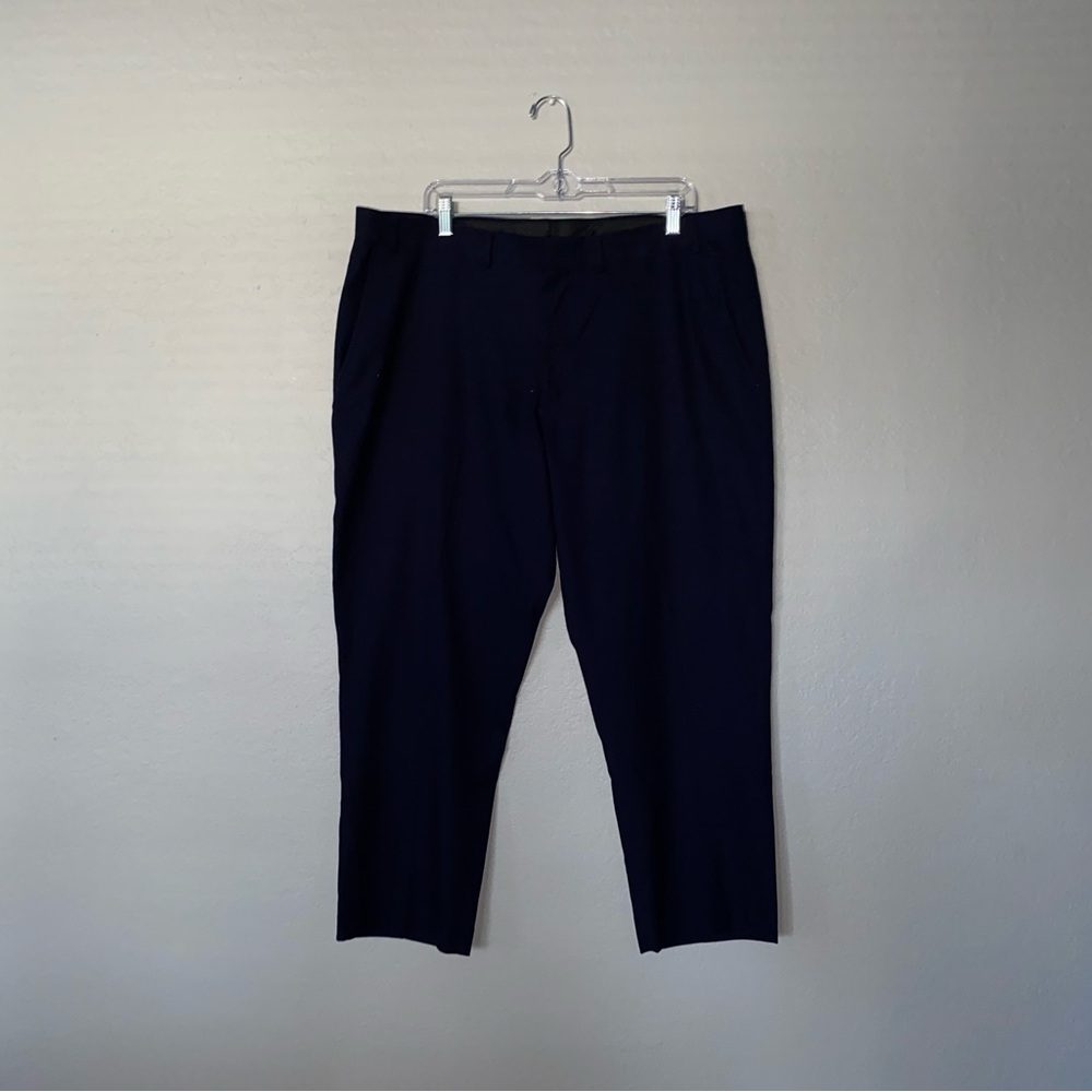 Kenneth Cole navy Dress Pants with Slim Fit and Smooth Waistband